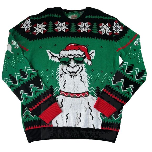 Ugly Christmas Sweater Men’s Holiday Santa Llama Holiday Sweater Size XXL NWT - Picture 1 of 11